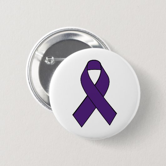 Chiari Paarse Awareness Ribbon Button (Voorkant /achterkant)