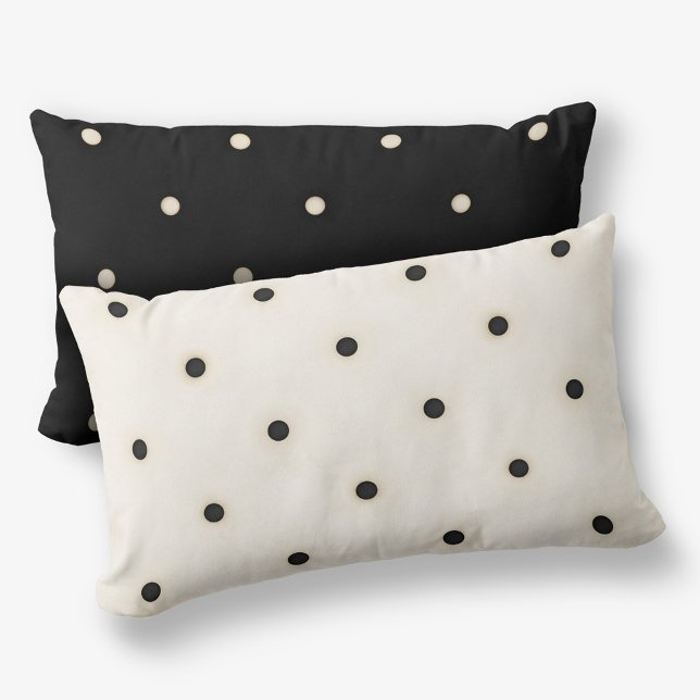 Chiaroscuro Polka stippen omkeerbaar 2-zijdig Kussen (Flip the pillow for a different look)