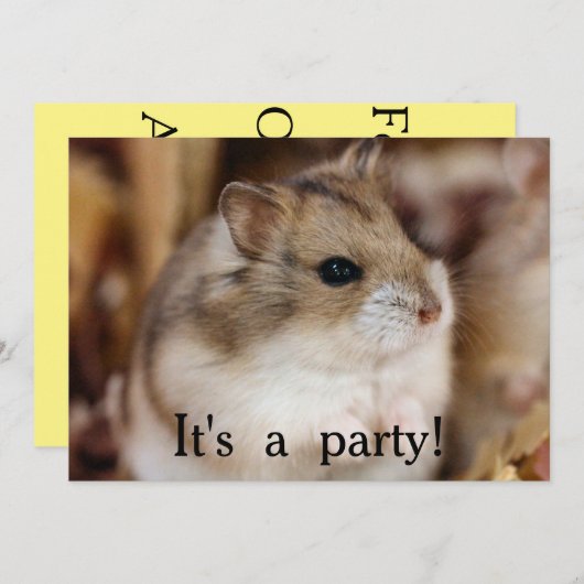 Chibby-feestuitnodigingen Kaart (Voorkant / Achterkant)