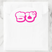 Chibi ち び Japans nihongo Hiragana script Ovale Sticker (Tas)
