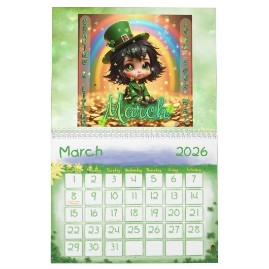 Chibi 2026 Kalender (Mar 2026)