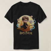 Chibi 3D Harry Potter Vliegen op Broomstick Schatt T-shirt (Design voorkant)