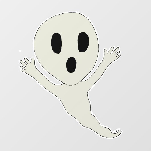 Chibi-achtige geest raamsticker (Vel)