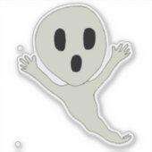 Chibi-achtige spookplaat sticker (Voorkant)