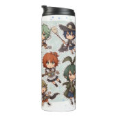 Chibi Anime Characters Sticker Set Thermosbeker (Geroteerd rechts)