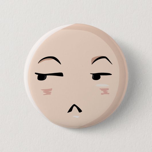 Chibi Anime Emoji Character DisGeloof Emote Face 1 Ronde Button 5,7 Cm (Voorkant)