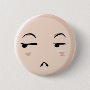 Chibi Anime Emoji Character DisGeloof Emote Face 1 Ronde Button 5,7 Cm