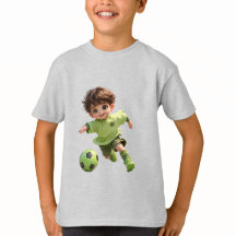 Chibi Anime Jongensvoetbalspeler T-shirt voor Kind
