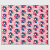 Chibi Anime Kawaii Kimono Cadeaupapier (Vlak)