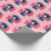 Chibi Anime Kawaii Kimono Cadeaupapier (Hoek)