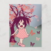 Chibi Anime Manga Cute Japanese Girl Briefkaart (Voorkant)