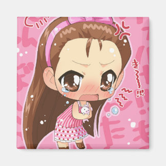 Chibi Anime Meisje Button 2 Magneet