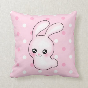 Chibi Anime Pink Easter Bunny Rabbit Kussen