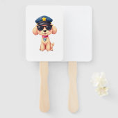 Chibi Anime Police Poodle Dog Handwaaier (Voorkant en achterkant)
