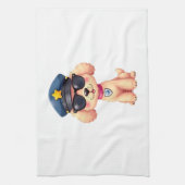Chibi Anime Police Poodle Dog Theedoek (Verticaal)