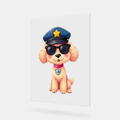 Chibi Anime Politie Poedel Hond Acryl Bord (Hoek)