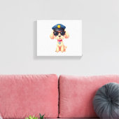 Chibi Anime Politie Poedel Hond Canvas Afdruk (Insitu (Woonkamer))