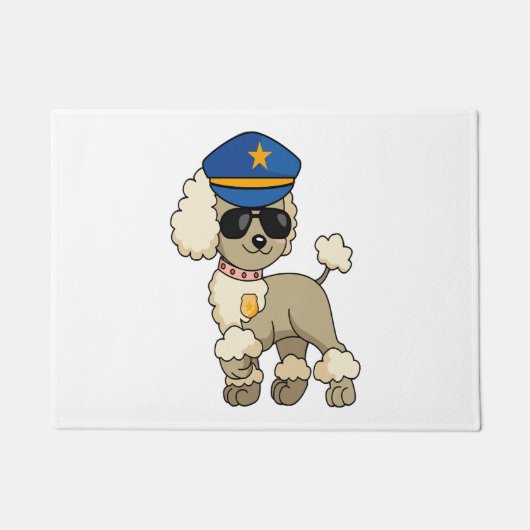 Chibi Anime Politie Poedel Hond Deurmat (Voorkant)