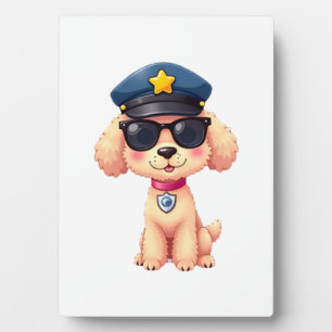 Chibi Anime Politie Poedel Hond Fotoplaat
