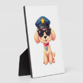 Chibi Anime Politie Poedel Hond Fotoplaat (Zijkant)