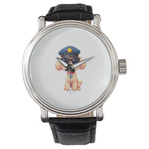 Chibi Anime Politie Poedel Hond Horloge