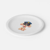 Chibi Anime Politie Poedel Hond Papieren Bordje (Gekanteld)