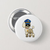 Chibi Anime Politie Poedel Hond Ronde Button 5,7 Cm (Voorkant /achterkant)