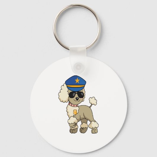 Chibi Anime Politie Poedel Hond Sleutelhanger (Voorkant)