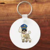 Chibi Anime Politie Poedel Hond Sleutelhanger (Voorkant)
