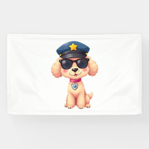 Chibi Anime Politie Poedel Hond Spandoek