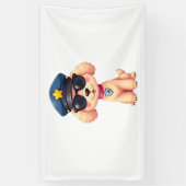 Chibi Anime Politie Poedel Hond Spandoek (Verticaal)