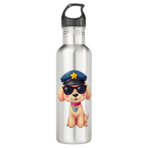 Chibi Anime Politie Poedel Hond Waterfles