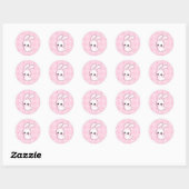 Chibi Anime Roze Paashaas Konijn Ronde Sticker (Vel)