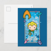 Chibi Aquaman - Ik zal de zeven Zeeen draaien Feestdagenkaart (Voorkant / Achterkant)
