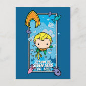 Chibi Aquaman - Ik zal de zeven Zeeen draaien Feestdagenkaart (Voorkant)