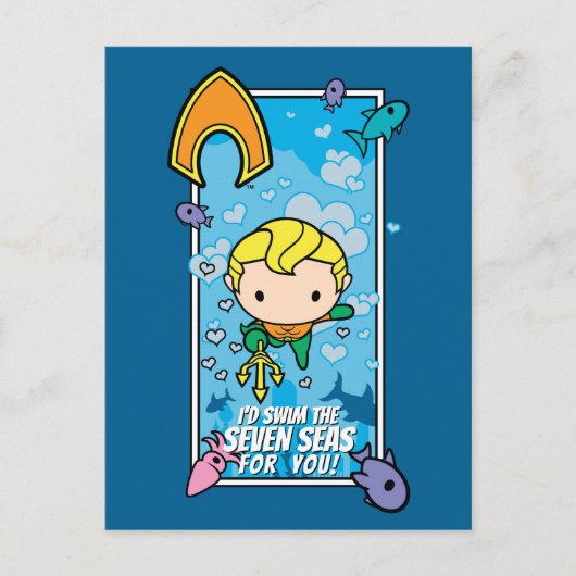 Chibi Aquaman - Ik zal de zeven Zeeen draaien Feestdagenkaart (Voorkant)