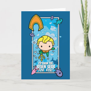 Chibi Aquaman - Ik zal de zeven Zeeen overbrengen Feestdagen Kaart