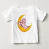 Chibi Axolotl Sleeping Moon Baby T-Shirt (Voorkant)
