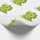 Chibi baby green dragon cadeaupapier (Hoek)