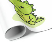 Chibi baby green dragon cadeaupapier (Rol Hoek)