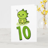 Chibi baby groene draak kaart (Gele Bloem)