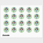 Chibi Baseball 2026 Editie - Werper opwinding Ronde Sticker (Vel)