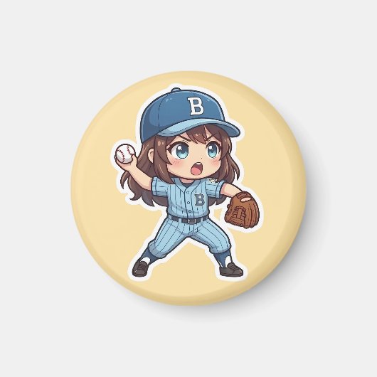 Chibi Baseball 2026 Edition - Pitcher Stride Magneet (Voorkant)