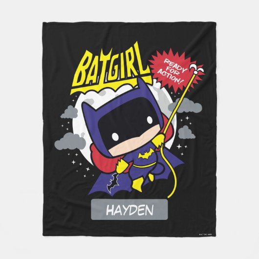 Chibi Batgirl klaar voor actie Fleece Deken (Voorkant)