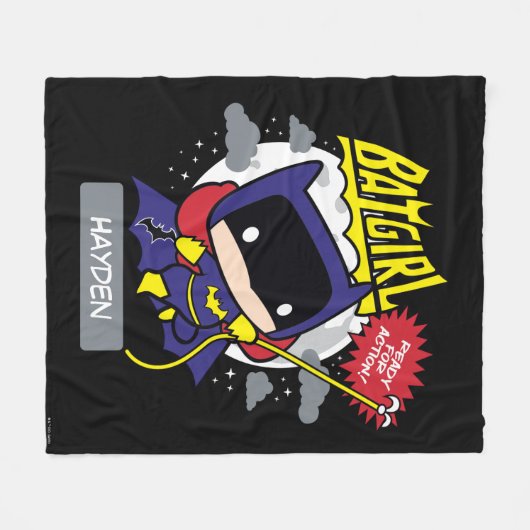 Chibi Batgirl klaar voor actie Fleece Deken (Voorkant (Horizontaal))