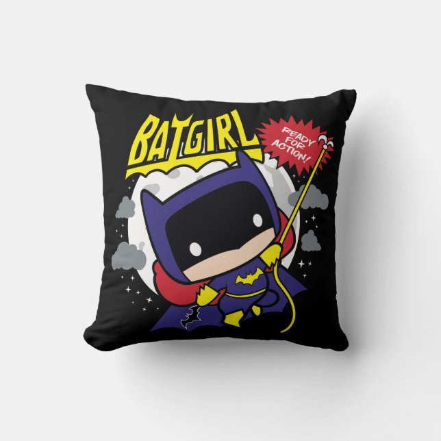 Chibi Batgirl klaar voor actie Kussen (Voorkant)