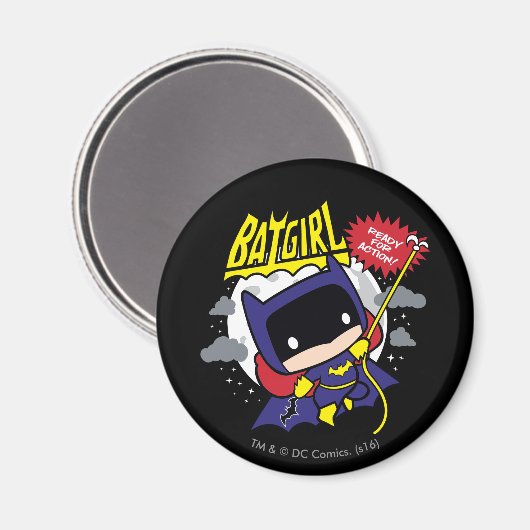 Chibi Batgirl klaar voor actie Magneet (Voorkant / Achterkant)