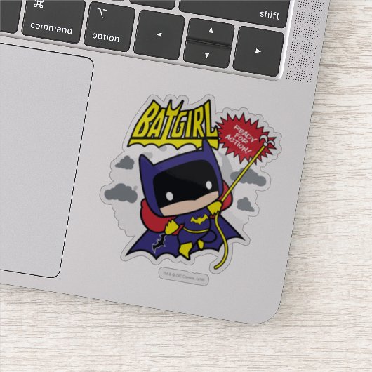 Chibi Batgirl klaar voor actie Sticker (Detail)
