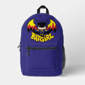 Chibi Batgirl met Gotham Skyline en Logo Bedrukte Rugzak (Voorkant)