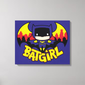 Chibi Batgirl met Gotham Skyline en Logo Canvas Afdruk (Voorkant)